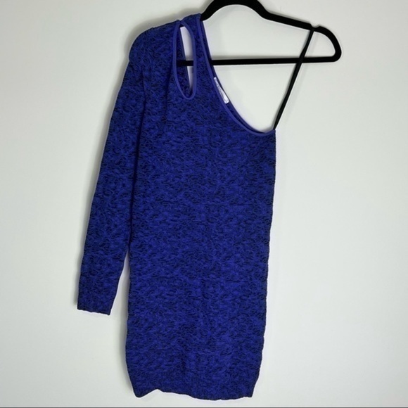 BCBG womens blue one shoulder bodycon dress size XS/S - Picture 4 of 12